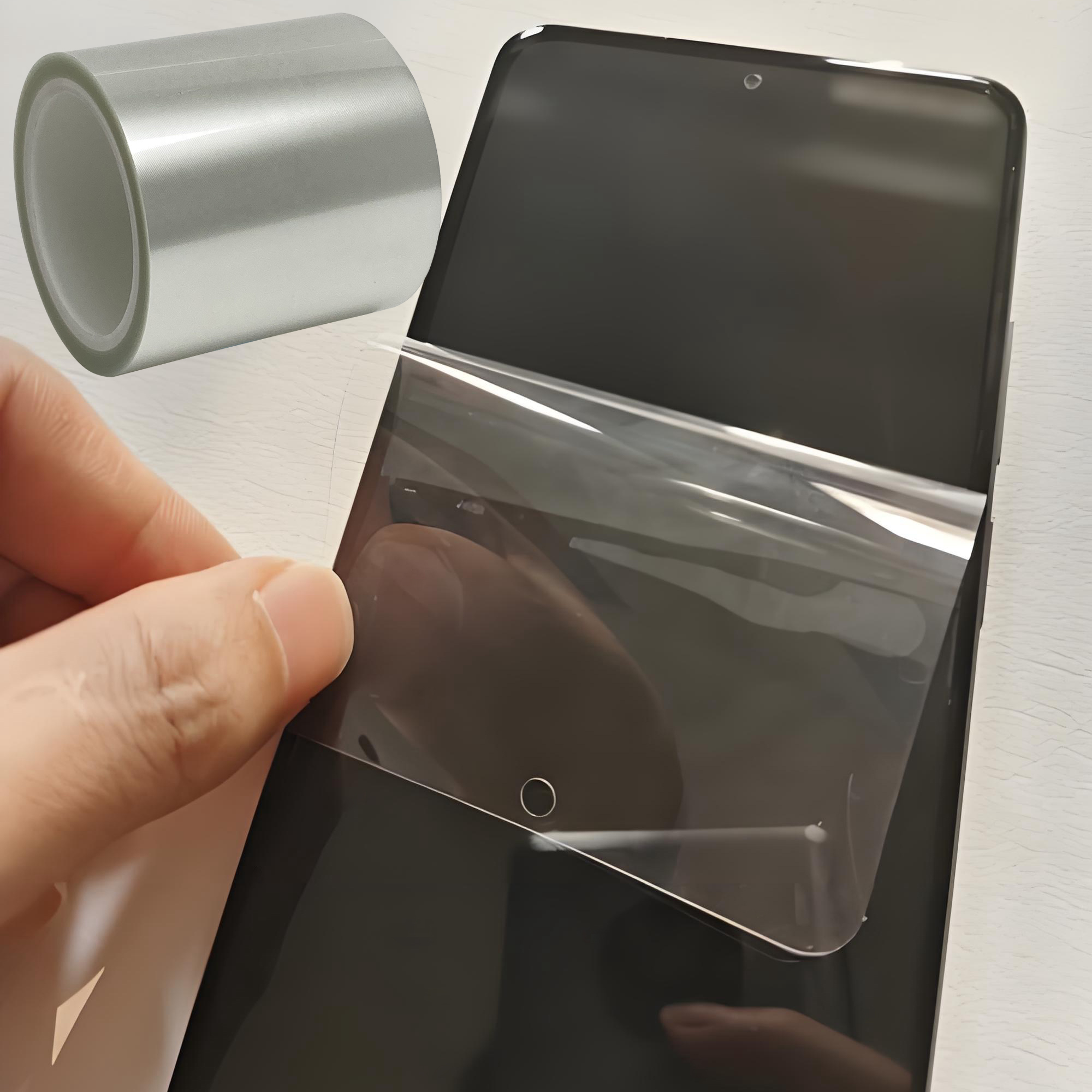 Hot Sale Clear PET Protective Plastic Film High Gloss Diffuser OCA Protection for Mobile Phones 300m 50cm Self-Adhesive Rolls