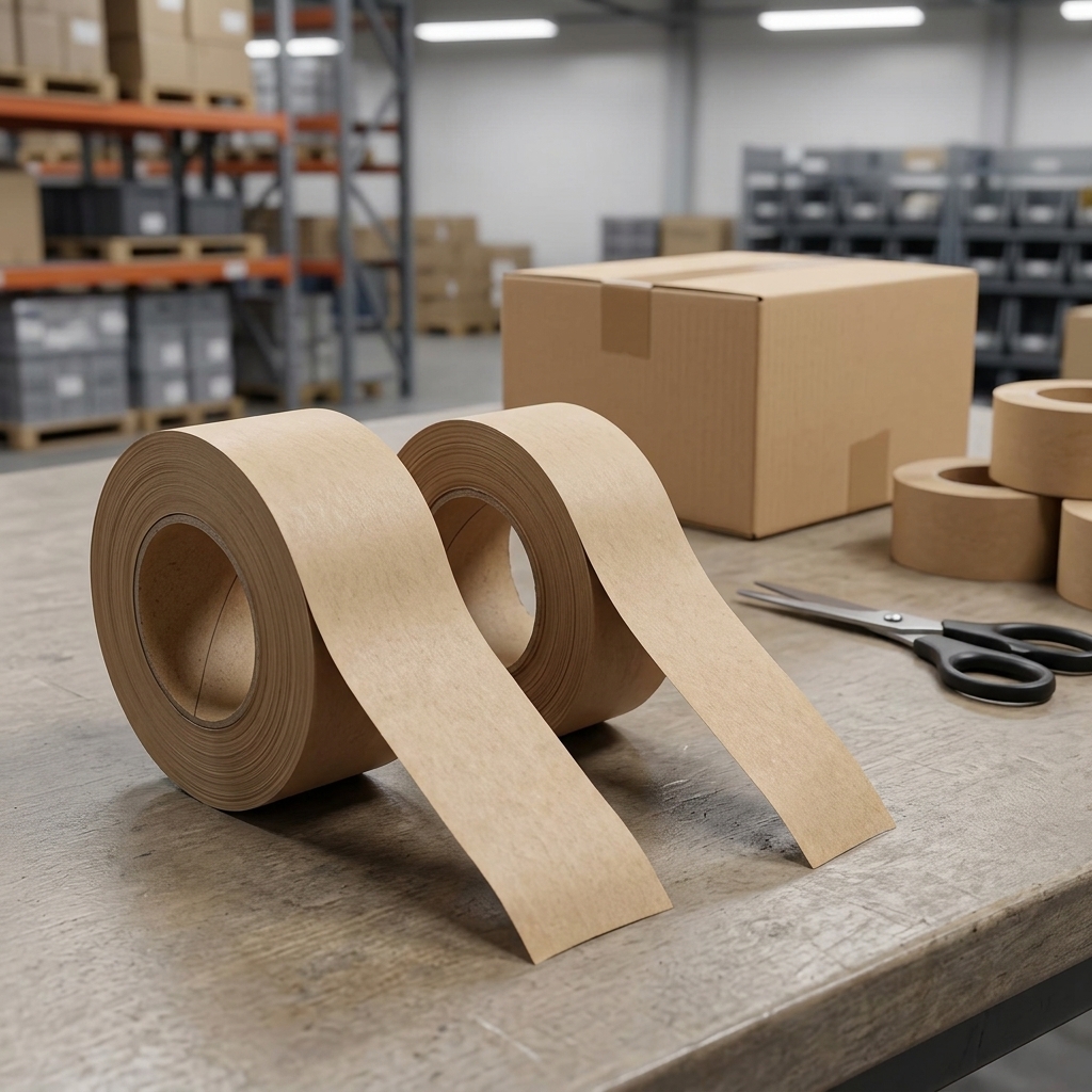 Biodegradable Compostable Eco-Friendly Kraft Paper Single-Sided Pressure Sensitive Sealing Tape Strong Adhesion for Carton