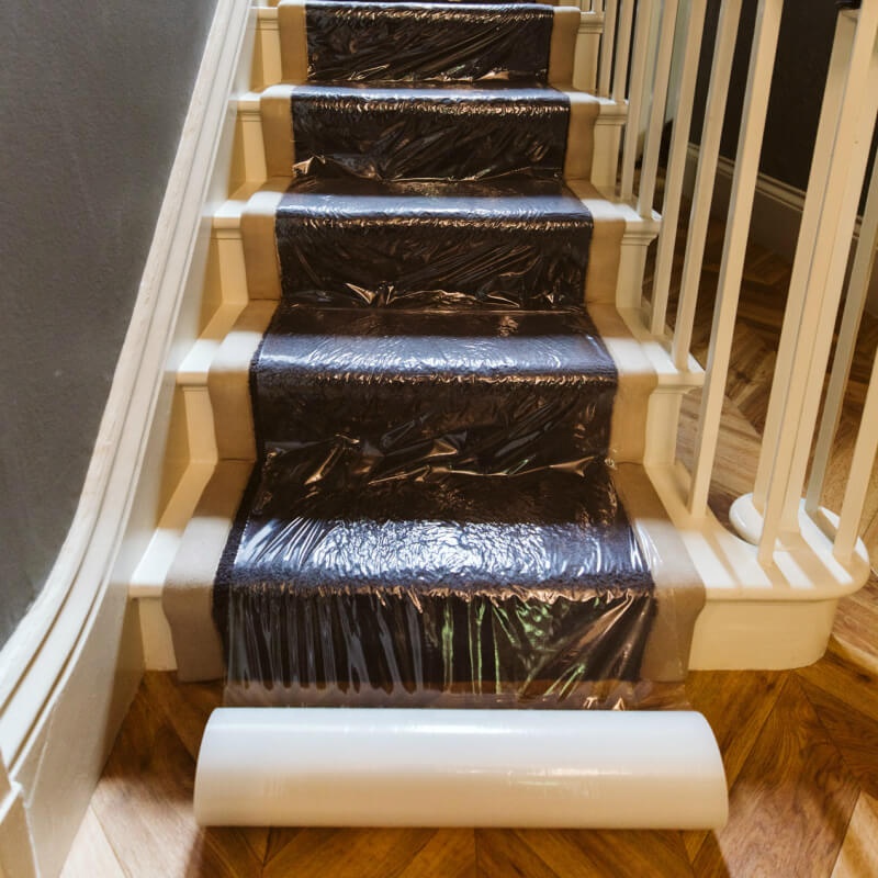 Wholesale Custom Soft Transparent PE Self-Adhesive Protective Film Roll with Plain Surface for Carpet protection
