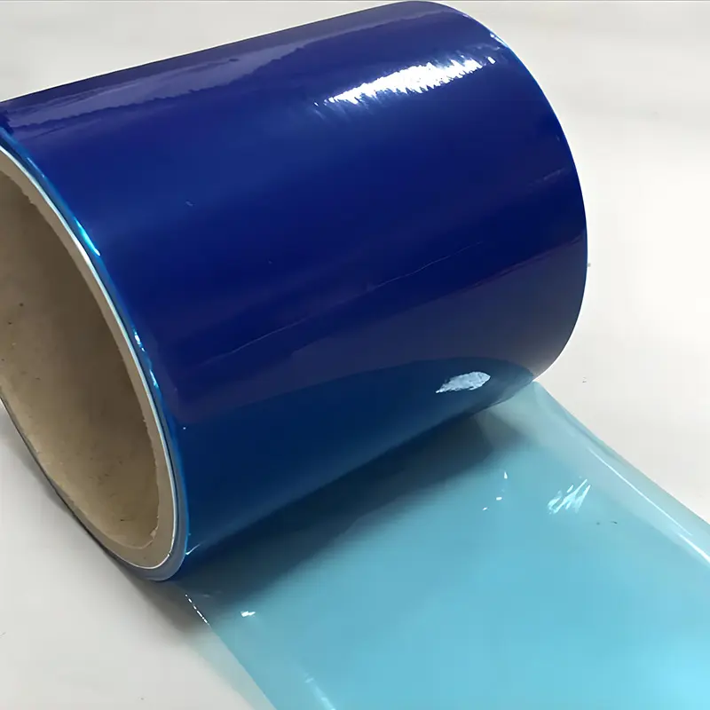 Blue Antistatic PE Plastic Protection Film for Glass Easy-to-Stick and Tear Waterproof Release Roll Film for Packaging Use