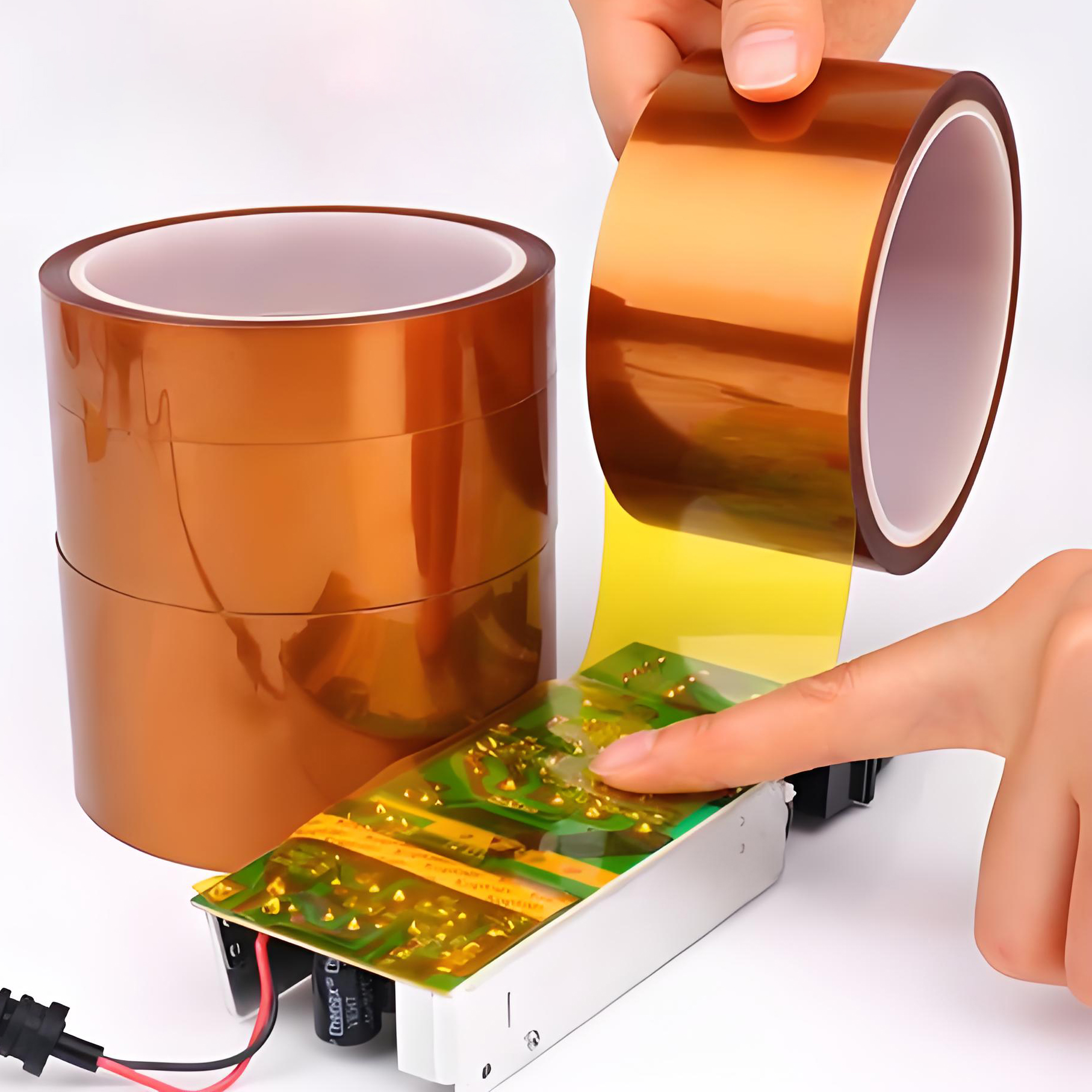 Custom Gold Finger Heat-Resistant Polyimide Film Tape Electrical Industry Protection Single Sided Hot Melt Adhesive PI Tape Roll