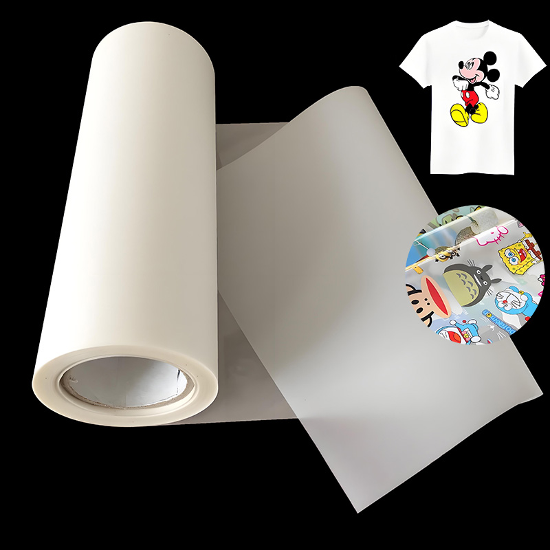 Factory Wholesale Translucent Sublimation Transfer DTF Heat Transfer Film 60cm*100m PET Roll Good Detachment Effect for Clothing