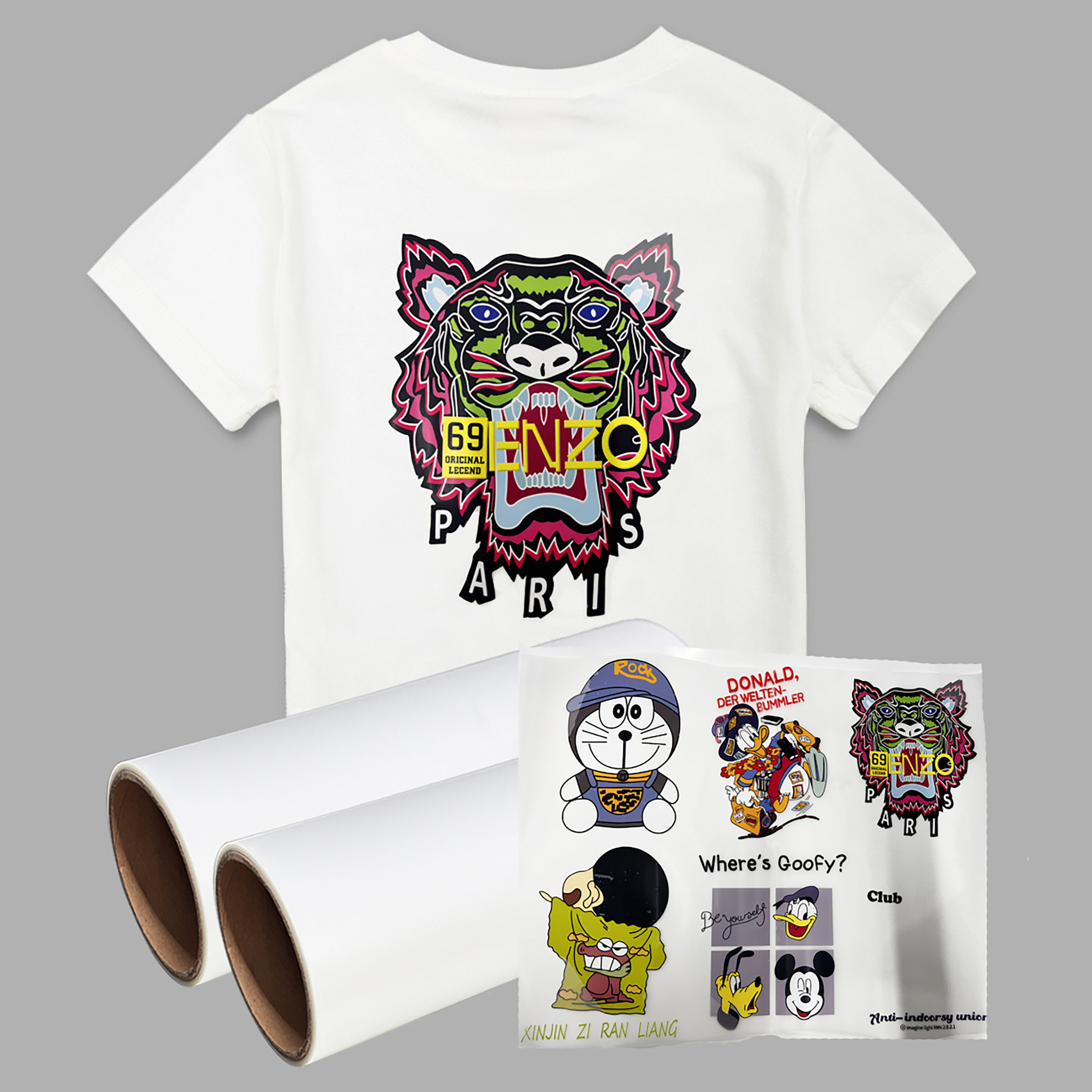 A3 and A4 Size 60cm Pet Film Roll Double Side DTF Film for High Temperature Heat Transfer for Clothing Applications