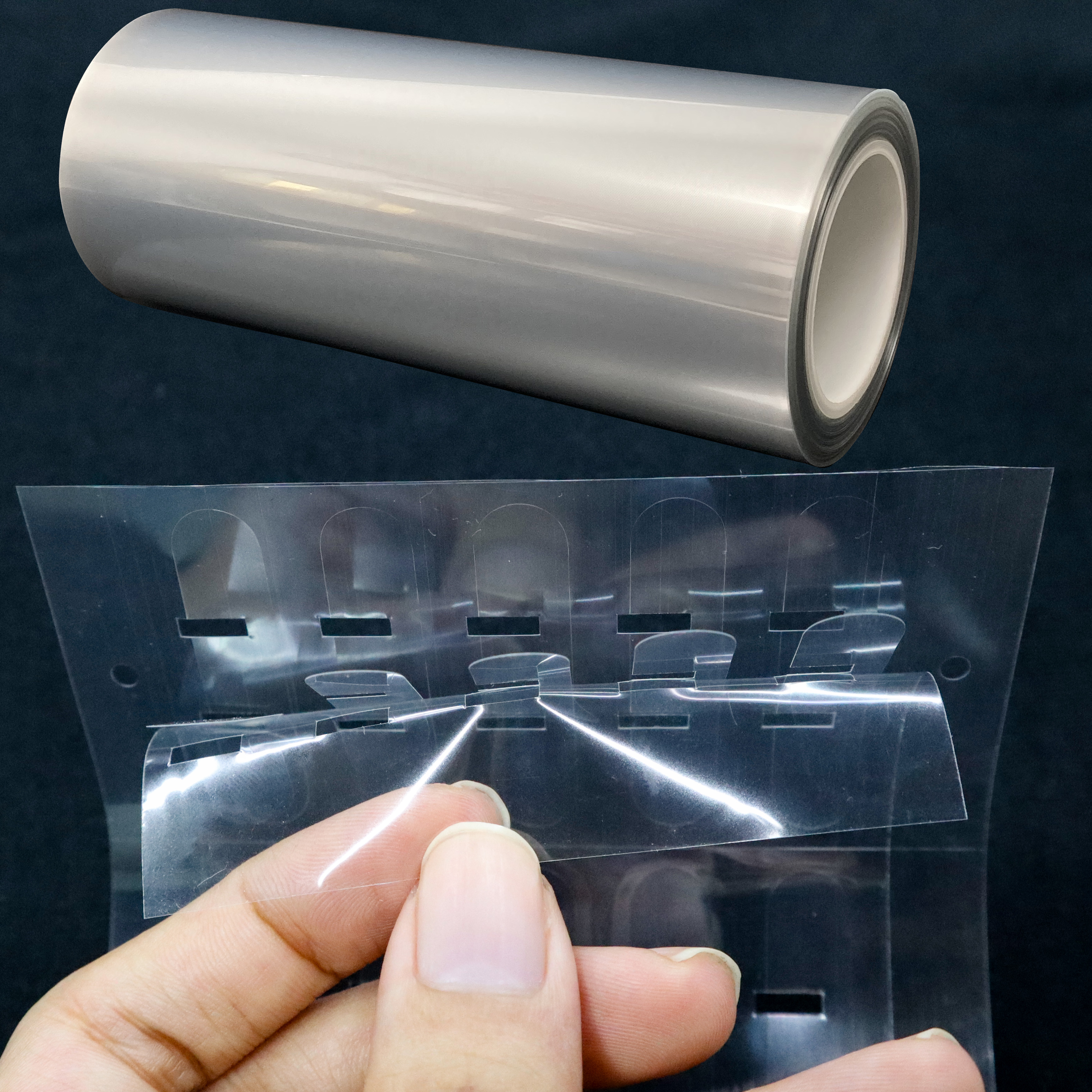 80 Micron Soft Glossy PET Film Super Transparent Self-Adhesive Protective Film Roll for Surface Protection
