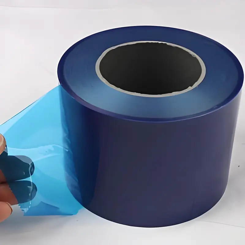 Blue Antistatic PE Plastic Protection Film for Glass Easy-to-Stick and Tear Waterproof Release Roll Film for Packaging Use