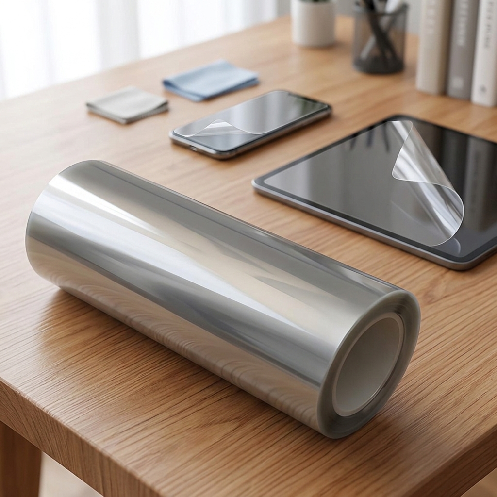 Low Tack PET Film Roll PET Protective Film PET Plastic Surface Protective Film for Decorative Boards