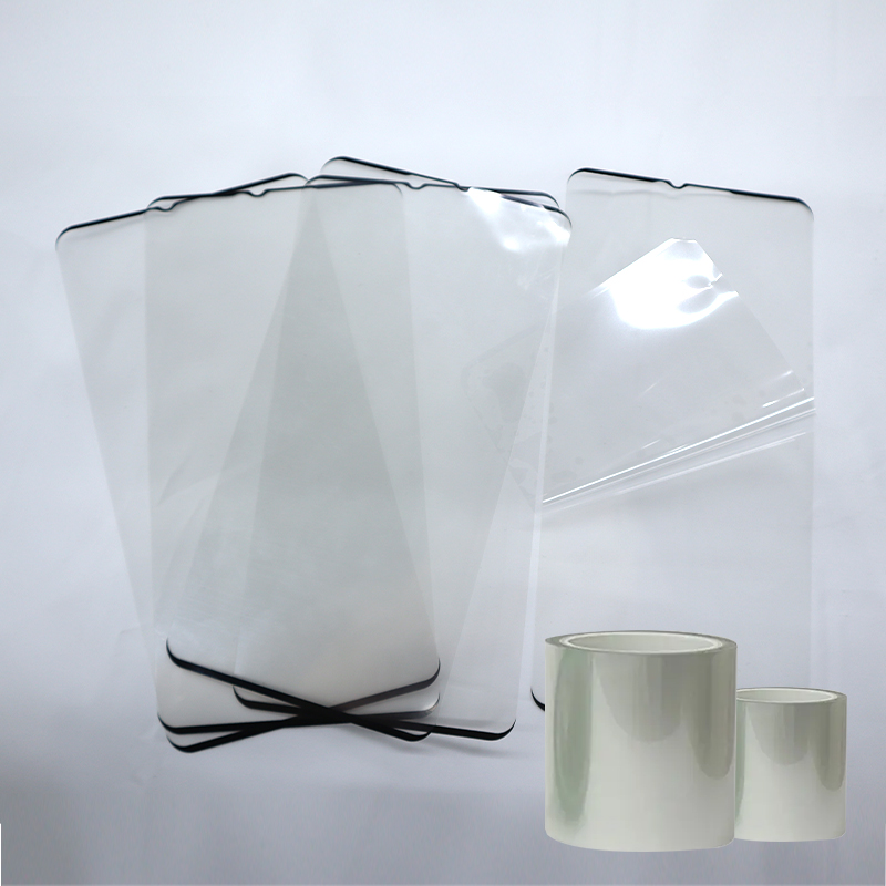 Wholesale 50 Micron Thick Self-Adhesive PET Protection Film Glossy Surface Rigid Plastic Casting Anti-Graffiti Glass Pet Film
