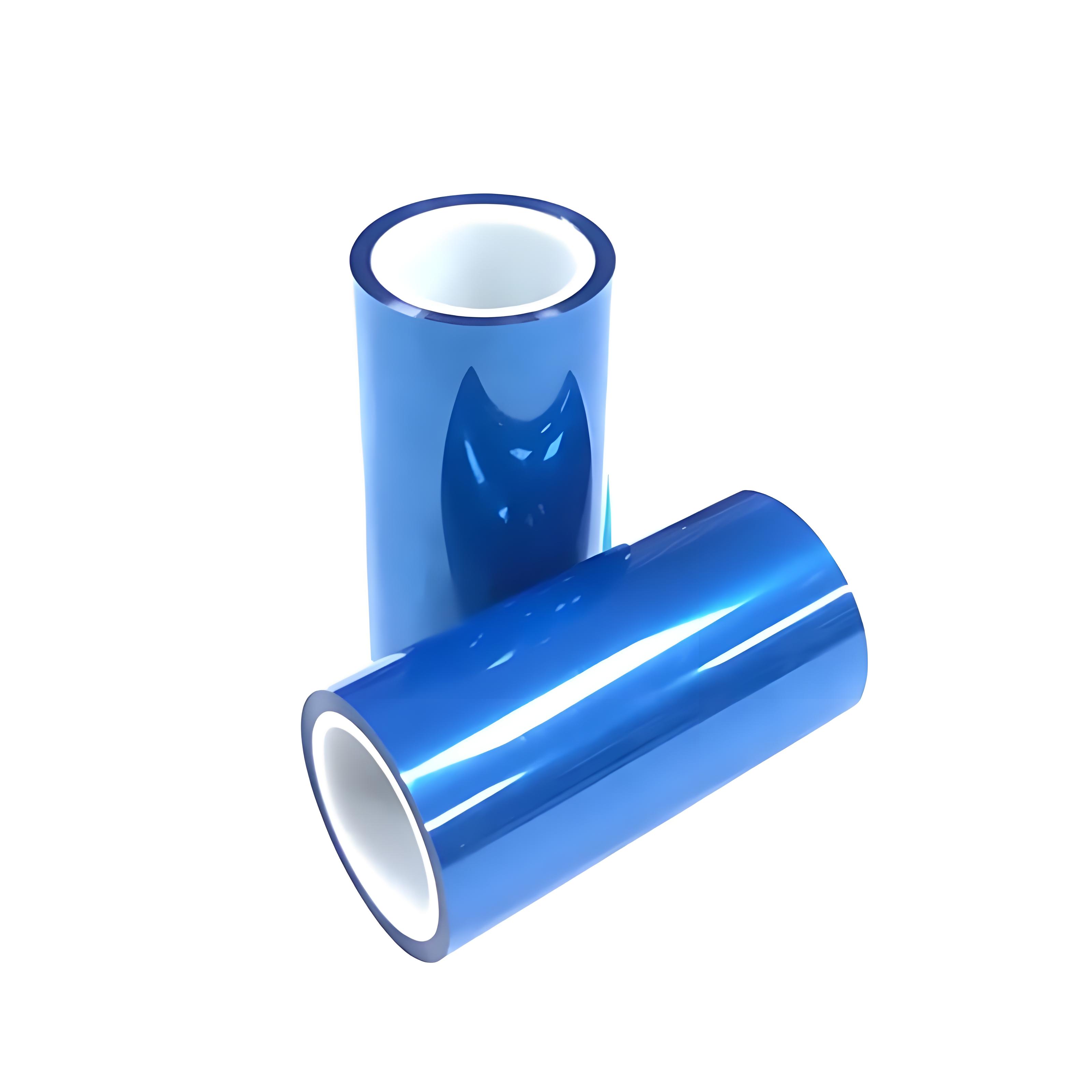 Customized Size PET Protective Film Roll Blue Tinted Easy Peel PET Protection Film for Metal Sheets