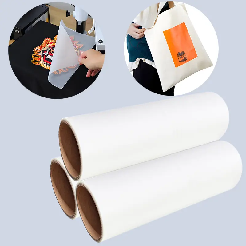 DTF PET Film Roll 75U Thickness Transfer Printed Gravure Heat Transfer Film Sheets for Clothing Application