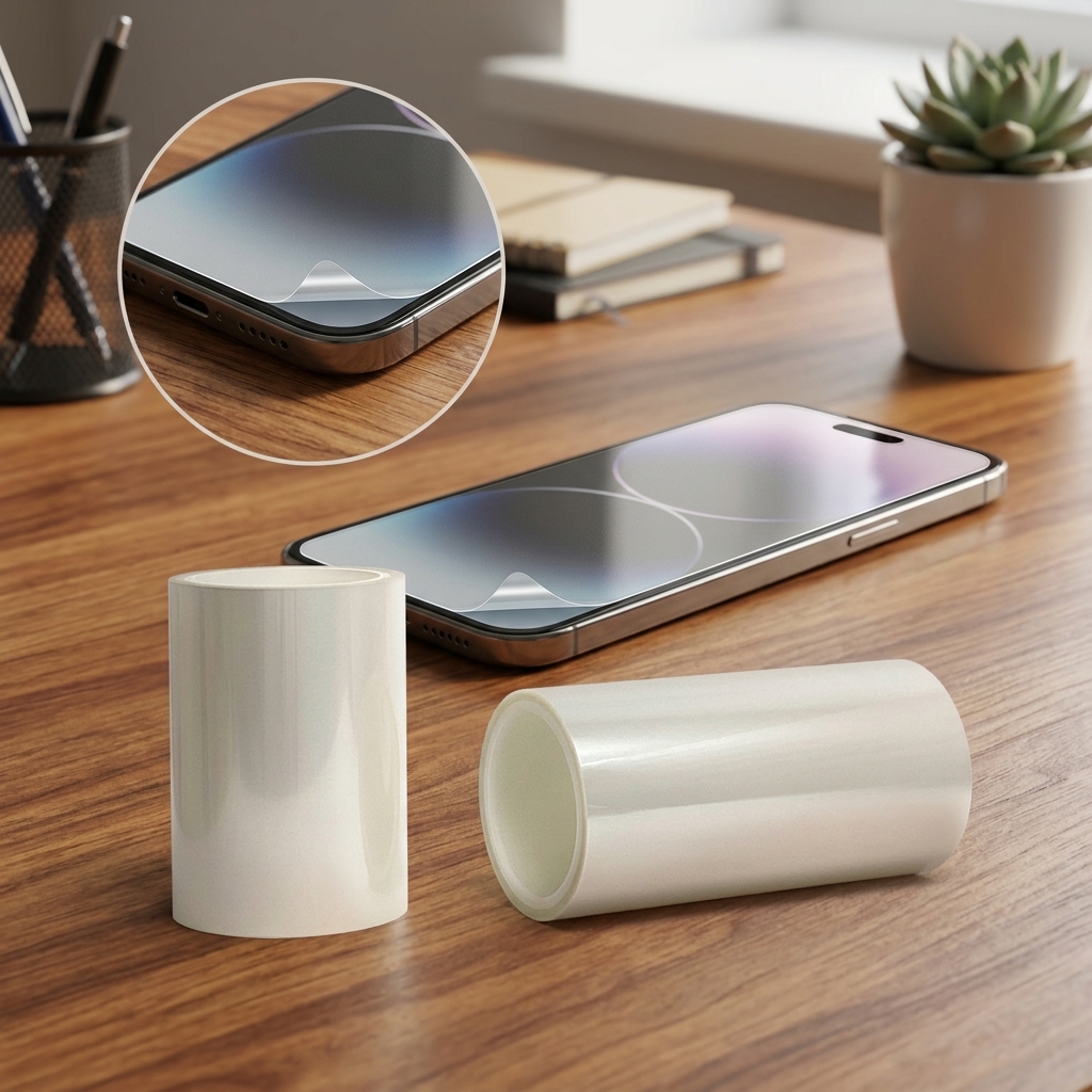 Customizable 50cm Scratchproof Anti-Dust PET Transparent Protective Film Roll Pet Adhesive Film for Electronics Display Surface